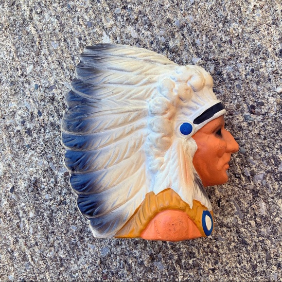Vintage Japan Native American Indian Chief coin bank - Picture 1 of 9